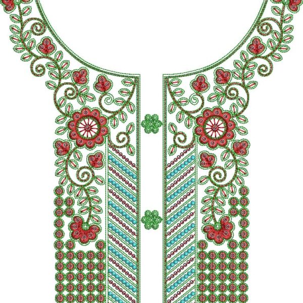 33487 3mm Sequence & Codding Multi Neck Embroidery Design