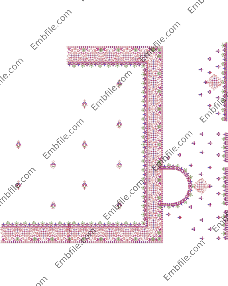 23415 23415 Saree C Pallu Multy Embroidery Design - Image 1