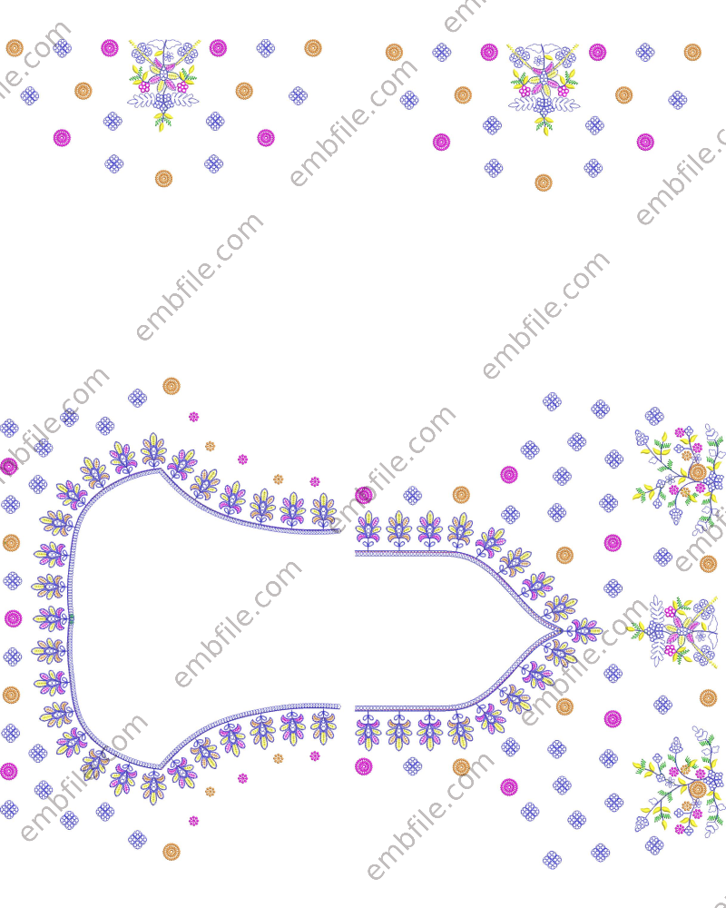 33746 33746 Multi & Codding Blouse Embroidery Design - Image 1