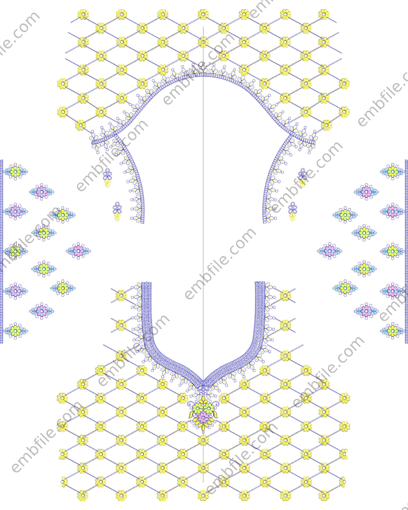 33752 33752 Multi & Codding Blouse Embroidery Design - Image 1