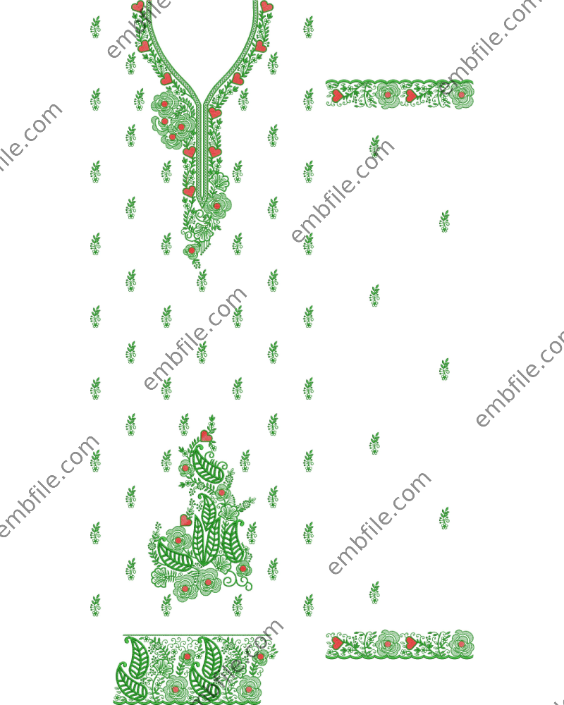 40928 40928 Multi & Boring Suit Set Embroidery Design - Image 1