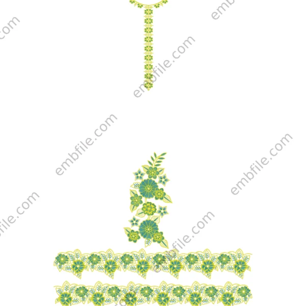 40987  Panjabi Code Set Embroidary Design
