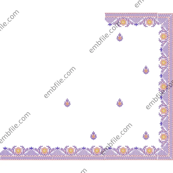 44654 Saree C Pallu Multi & Codding Embroidery Design