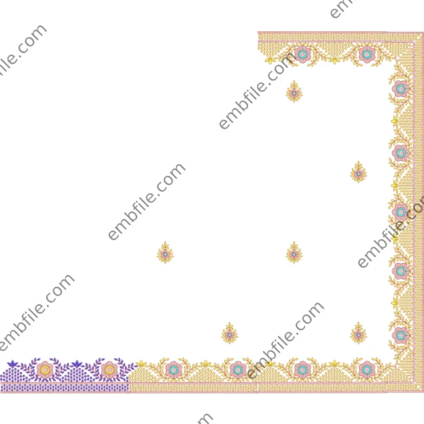 44660 Saree C Pallu Multi & Codding Embroidery Design
