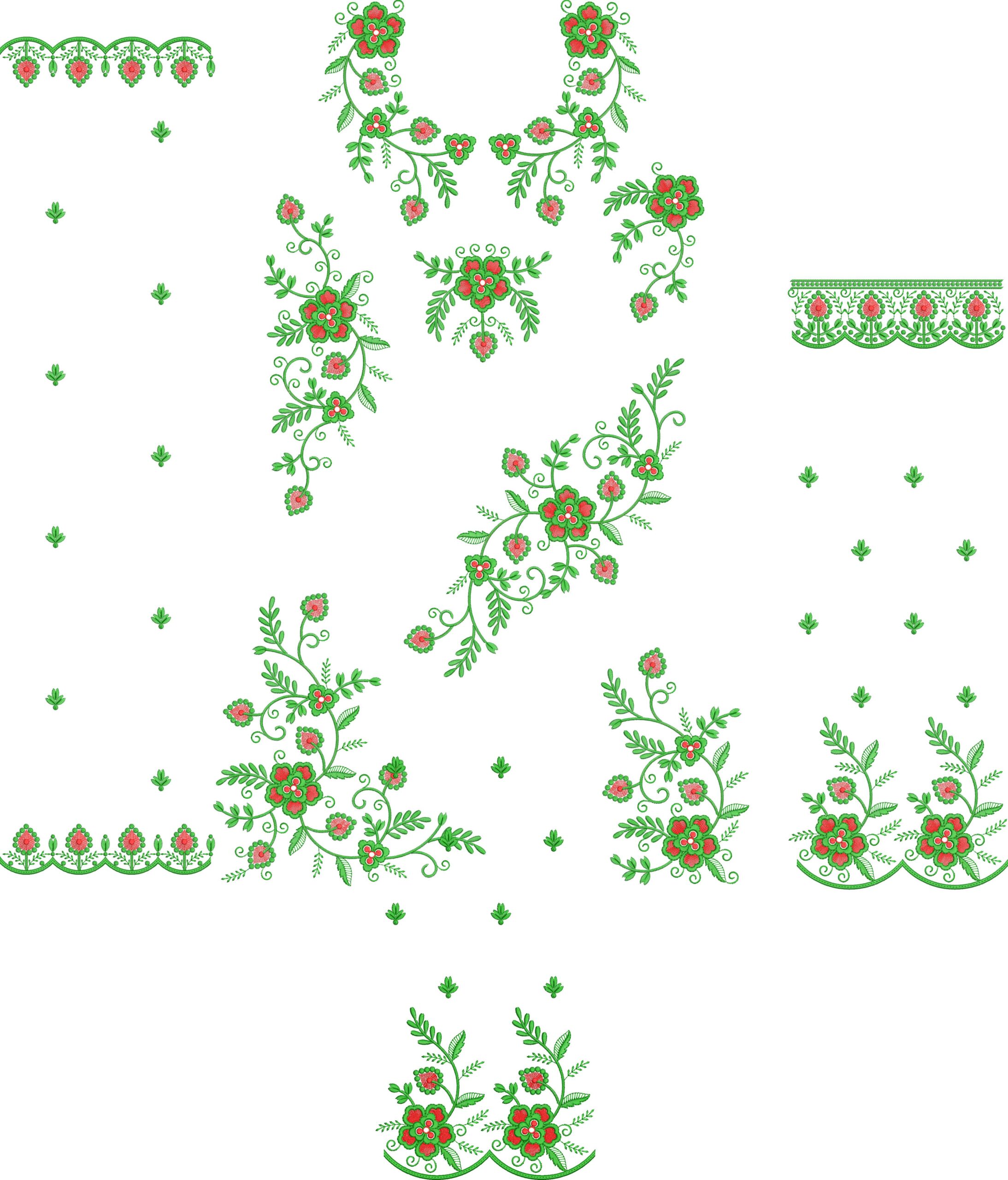 45220 45220 Multi Palazo Suit Set Embroidery Design - Image 1