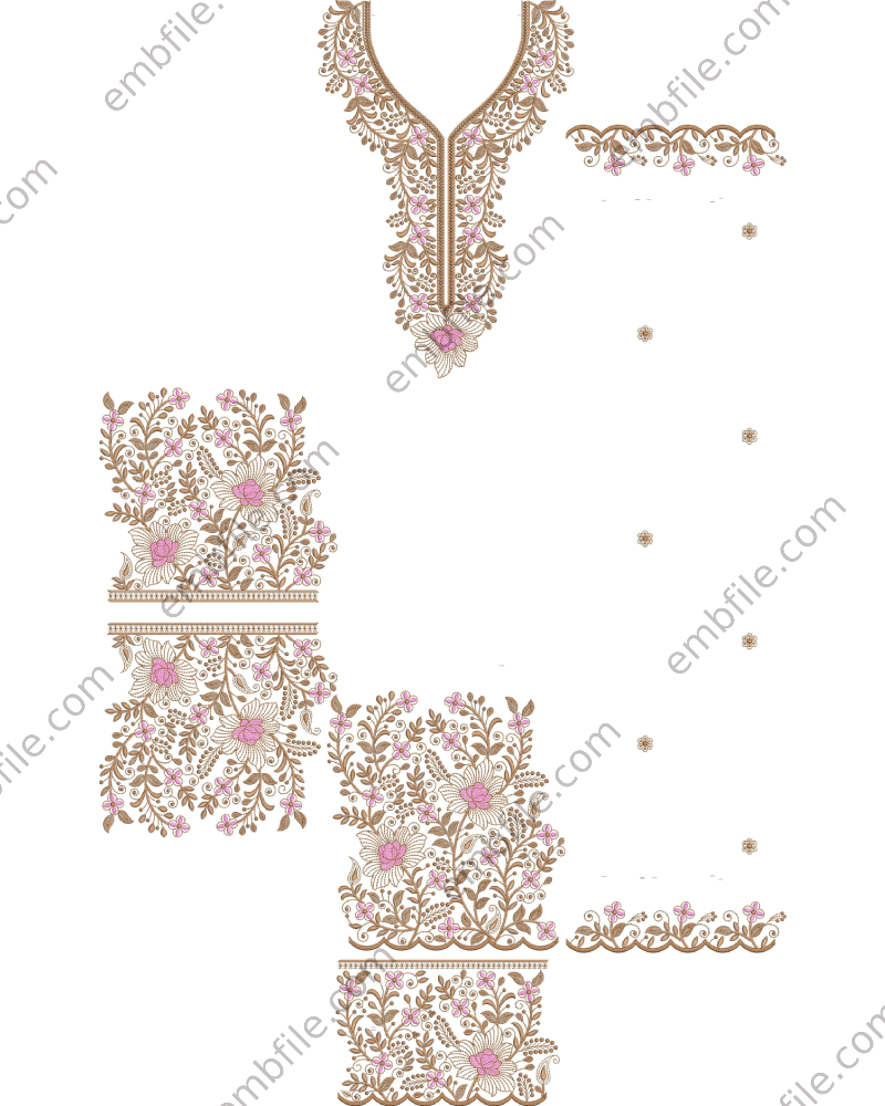 45299 45299 Multi Punjabi Suit Set Embroidery Design - Image 1