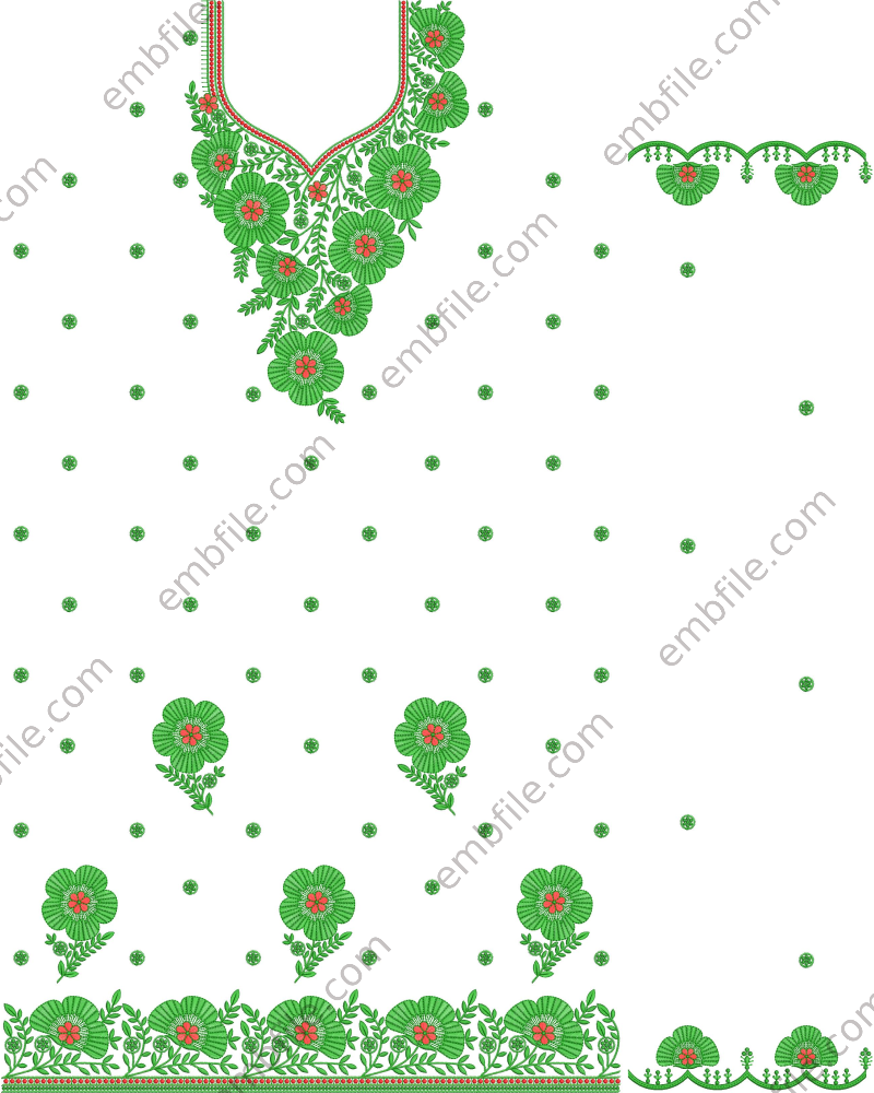 45301 45301 Multi Punjabi Suit Set Embroidery Design - Image 1