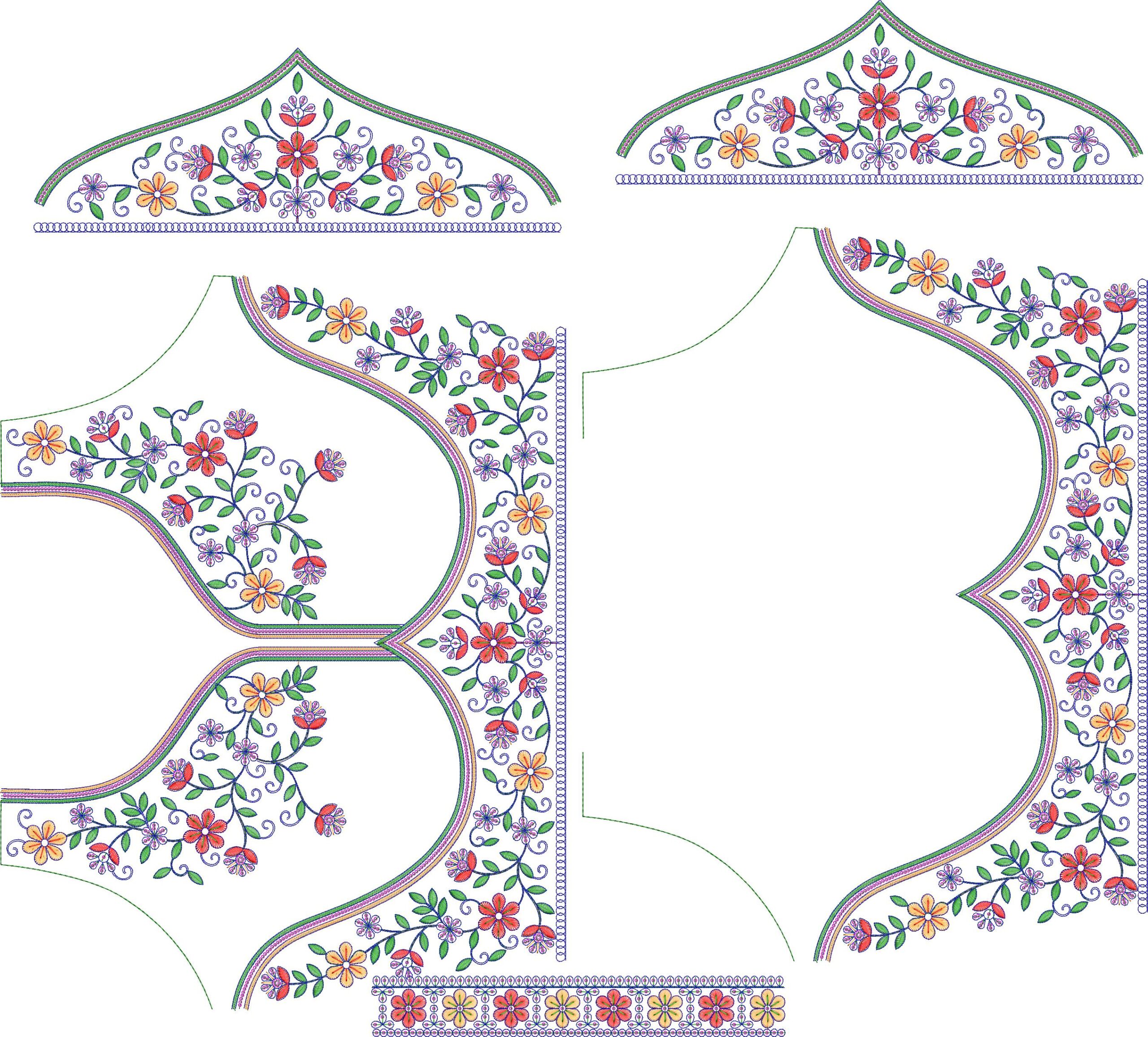 47028 3MM CODDING BL 47028 3MM Sequince & Multi Codding Blouse Embroidery Design - Image 1