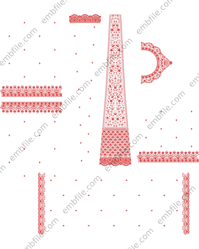 30510 30510 Multi Punjabi Suit Set Embroidery Design - Image 1