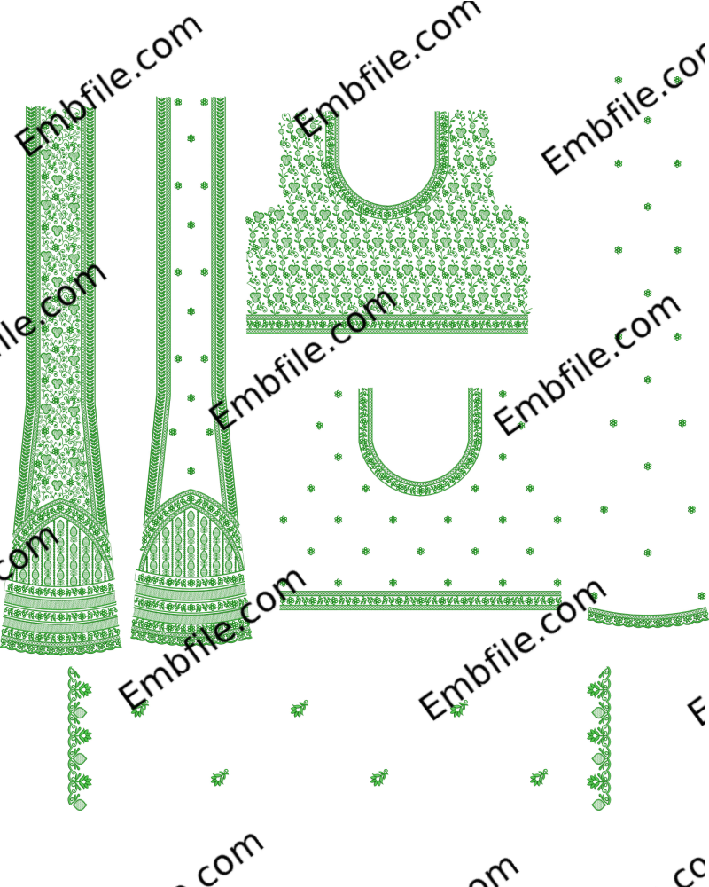 52001 52001 Multi Palazo Suit Set Embroidery Design - Image 1
