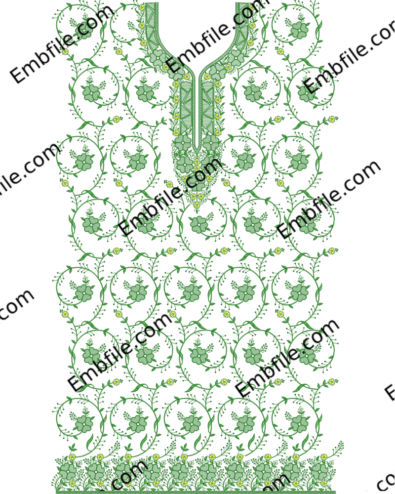 52273 52273 Multi Punjabi Suit Embroidery Design - Image 1