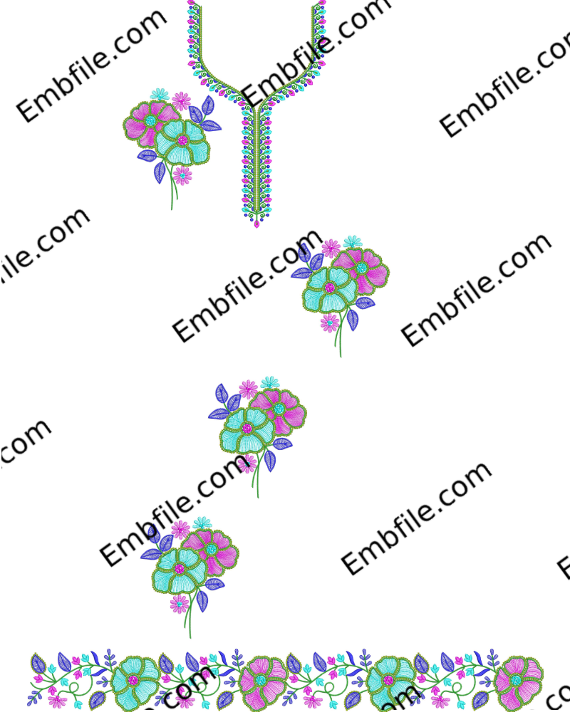 52323 52323 2.5MM Bhungali sequence & Multi Punjabi Cord Set Embroidery Design - Image 1