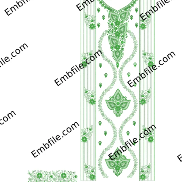 52408 Multi Punjabi Panel Suit Set Embroidery Design
