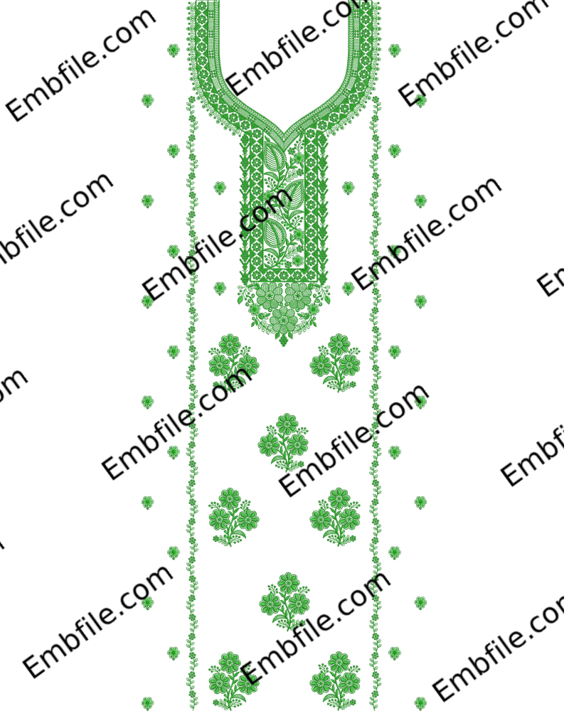 52829 52829 Multi Punjabi Panel Suit Embroidery Design - Image 1