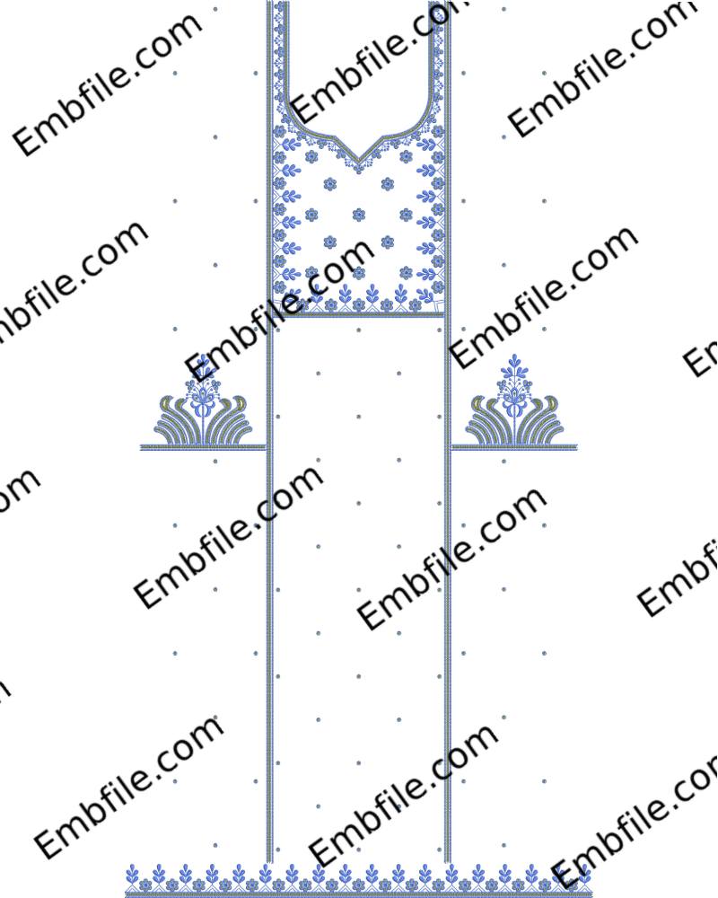 52887 52887 3MM Sequence & Multi Punjabi Panel Suit Embroidery Design - Image 1