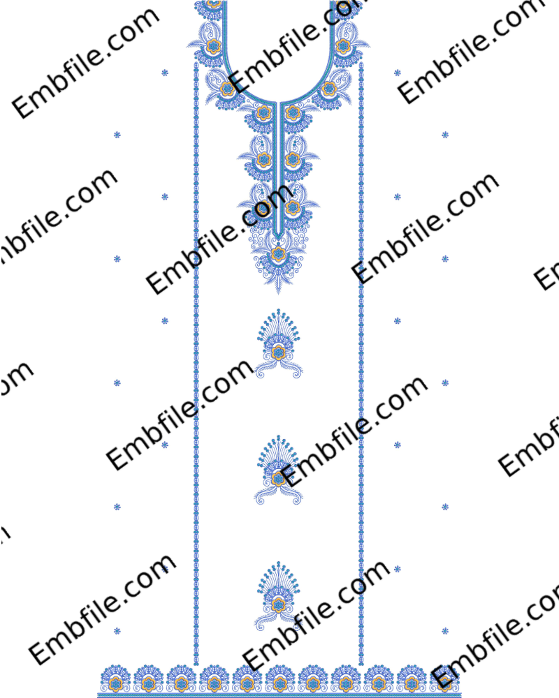 52896 52896 3MM Sequence & Multi Punjabi Panel Suit Embroidery Design - Image 1