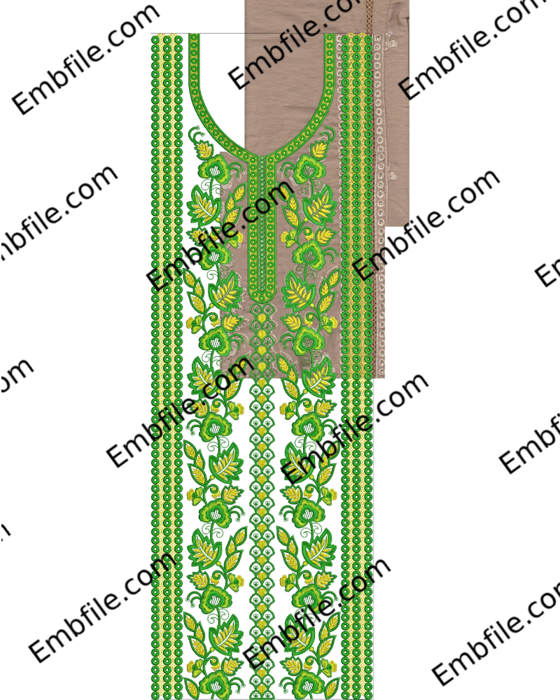 52964 52964 Multi Punjabi Panel Suit Embroidery Design - Image 1