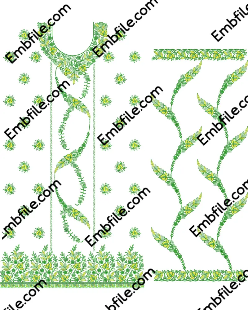 53142 53142 Multi Punjabi Panel Suit Set Embroidery Design - Image 1